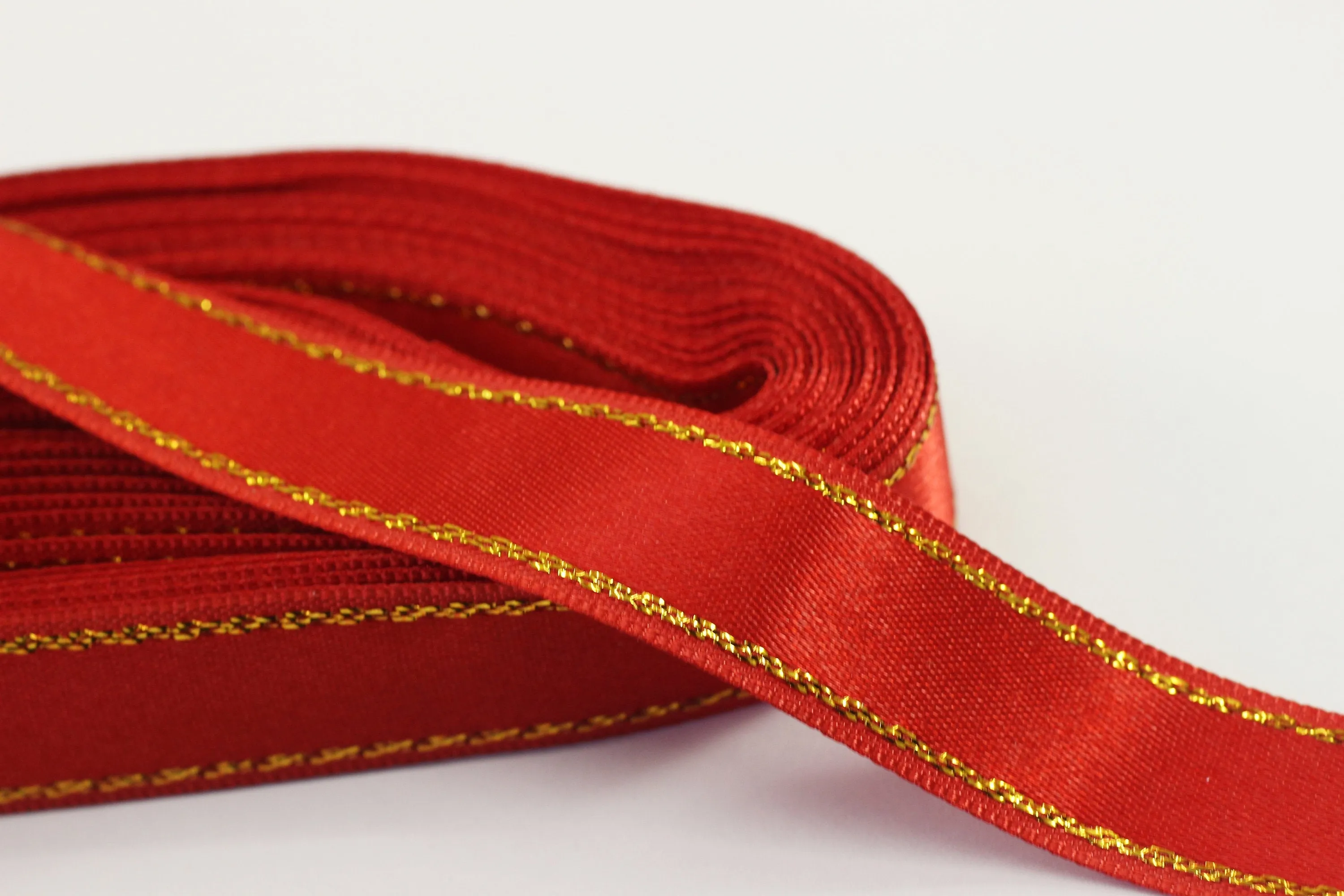 10 meters (10.90 yrds) Golden Red Satin Ribbon, Double Sided Ribbon, Silk Ribbon, Satin Ribbons, premium ribbons, sparkle ribbon, STNS