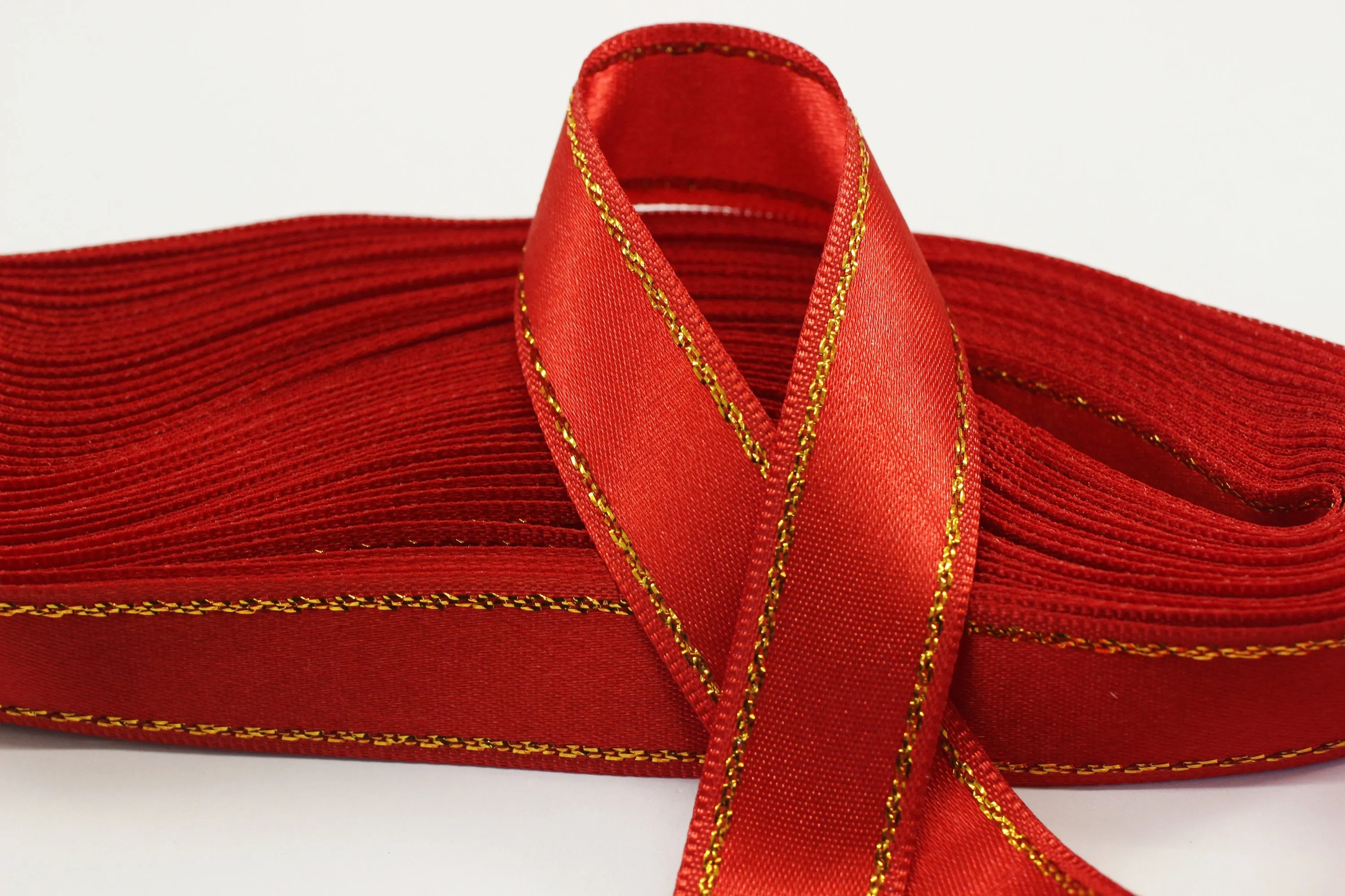 10 meters (10.90 yrds) Golden Red Satin Ribbon, Double Sided Ribbon, Silk Ribbon, Satin Ribbons, premium ribbons, sparkle ribbon, STNS