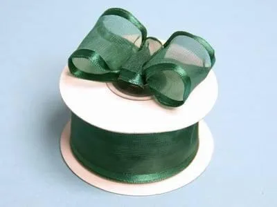 10 Yards 1.5" DIY Hunter Green Organza Ribbon With Wired Edged For Craft Dress Wedding