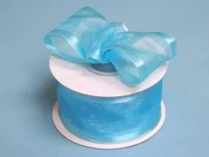 10 Yards 1.5" DIY Turquoise Organza Ribbon With Wired Edged For Craft Dress Wedding