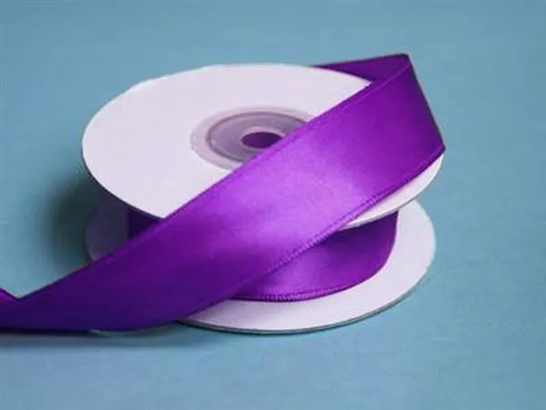 10 Yards 7/8" DIY Eggplant Wired Satin Ribbon For Craft Dress Wedding