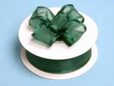 10 Yards 7/8" DIY Hunter Green Wired Organza Ribbon For Craft Dress Wedding