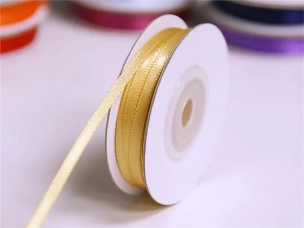 100 Yards 1/16" DIY Gold Single Face Satin Ribbon Wedding Party Dress Favor Gift Craft