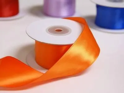 1.5" Orange Wired Satin Ribbon - 10 Yards