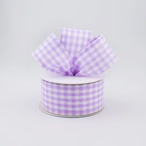 1.5"x10yd Gingham Check, Lavender/White  J29 MA18