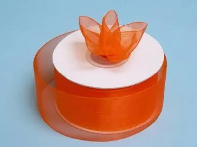 25 Yard 1.5" DIY Orange Organza Ribbon With Mono Satin Edge For Craft Dress Wedding