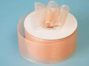 25 Yard 1.5" DIY Peach Organza Ribbon With Mono Satin Edge For Craft Dress Wedding