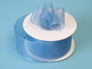 25 Yard 1.5" DIY Serenity Blue Organza Ribbon With Mono Satin Edge For Craft Dress Wedding