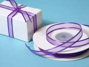 25 Yard 3/8" DIY Purple Organza Ribbon With Satin Edges For Craft Dress Wedding