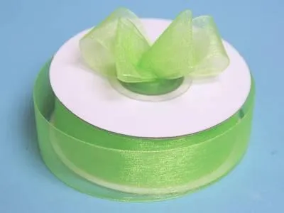 25 Yard 7/8"DIY Apple Green Organza Ribbon With Satin Edges For Craft Dress Wedding