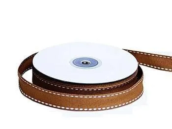 25 Yards 5/8" DIY Chocolate Stitched Grosgrain Ribbon Wedding Party Dress Favor Gift Craft Decoration