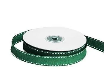 25 Yards 5/8" DIY Hunter Green Stitched Grosgrain Ribbon Wedding Party Dress Favor Gift Craft Decoration