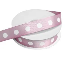 25 Yards 7/8" DIY Pink Grosgrain Polka Dot Ribbon Wedding Party Dress Favor Gift Craft Decoration