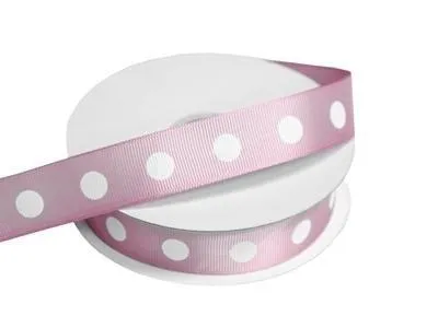 25 Yards 7/8" DIY Pink Grosgrain Polka Dot Ribbon Wedding Party Dress Favor Gift Craft Decoration