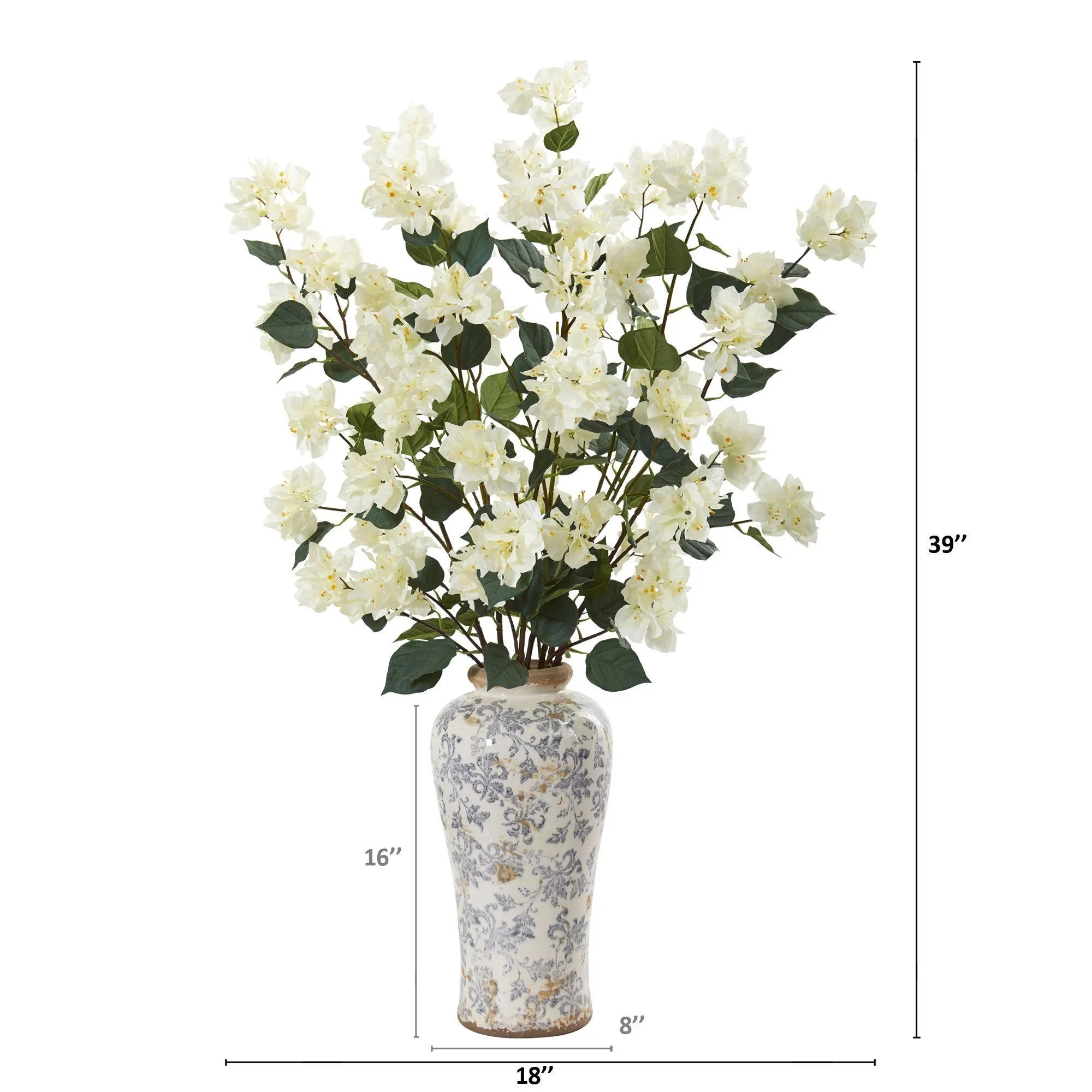 39” Bougainvillea Artificial Arrangement in Decorative Vase