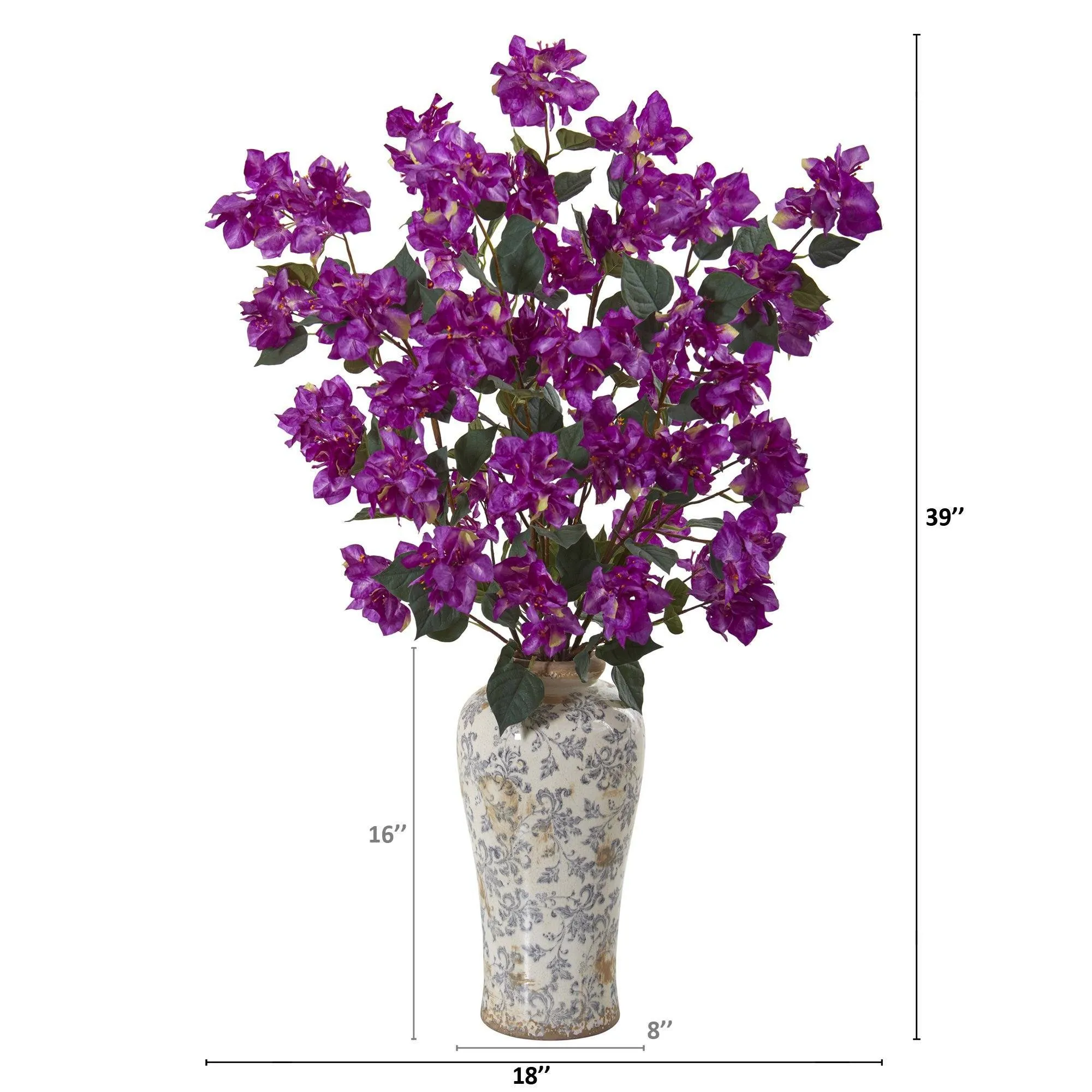 39” Bougainvillea Artificial Arrangement in Decorative Vase