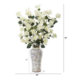 39” Bougainvillea Artificial Arrangement in Decorative Vase