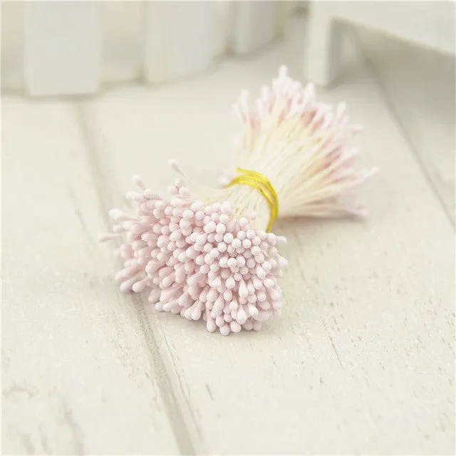 410pcs 1mm Matte Double Heads Mini Flower Stamen Pistil Wedding Decoration Scrapbooking DIY Artificial Pearl Cards Cakes Flowers