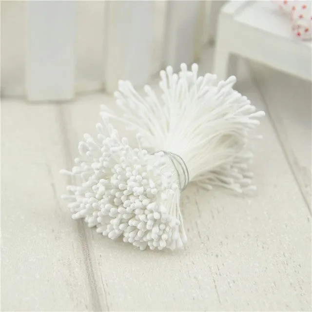 410pcs 1mm Matte Double Heads Mini Flower Stamen Pistil Wedding Decoration Scrapbooking DIY Artificial Pearl Cards Cakes Flowers