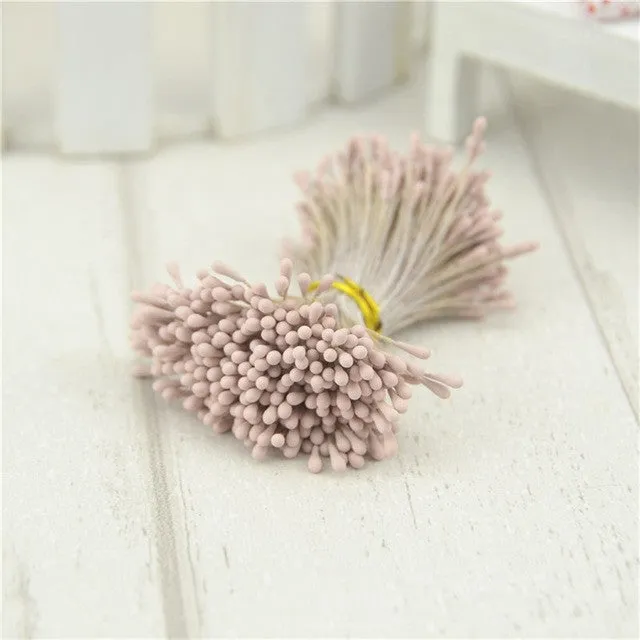 410pcs 1mm Matte Double Heads Mini Flower Stamen Pistil Wedding Decoration Scrapbooking DIY Artificial Pearl Cards Cakes Flowers