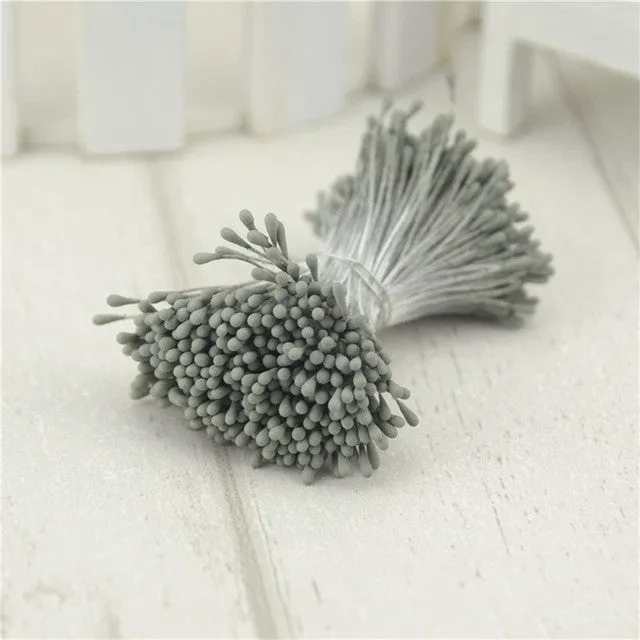 410pcs 1mm Matte Double Heads Mini Flower Stamen Pistil Wedding Decoration Scrapbooking DIY Artificial Pearl Cards Cakes Flowers