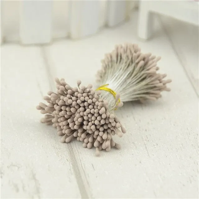 410pcs 1mm Matte Double Heads Mini Flower Stamen Pistil Wedding Decoration Scrapbooking DIY Artificial Pearl Cards Cakes Flowers