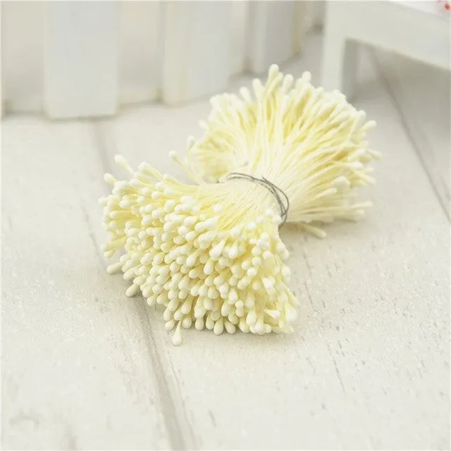 410pcs 1mm Matte Double Heads Mini Flower Stamen Pistil Wedding Decoration Scrapbooking DIY Artificial Pearl Cards Cakes Flowers