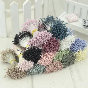 410pcs 1mm Matte Double Heads Mini Flower Stamen Pistil Wedding Decoration Scrapbooking DIY Artificial Pearl Cards Cakes Flowers