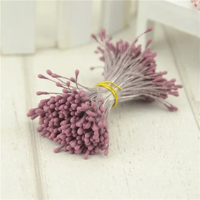 410pcs 1mm Matte Double Heads Mini Flower Stamen Pistil Wedding Decoration Scrapbooking DIY Artificial Pearl Cards Cakes Flowers