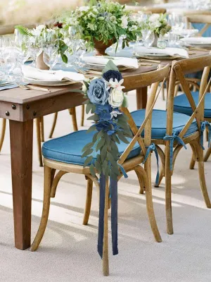 6Pcs Navy & Dusty Blue Aisle Flower Decor