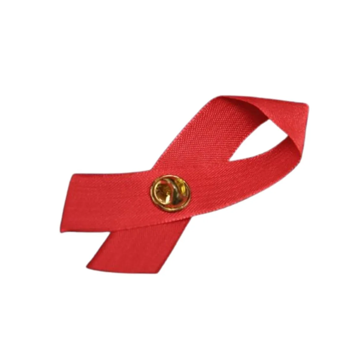 AIDS HIV Awareness Red Satin Ribbon Pins