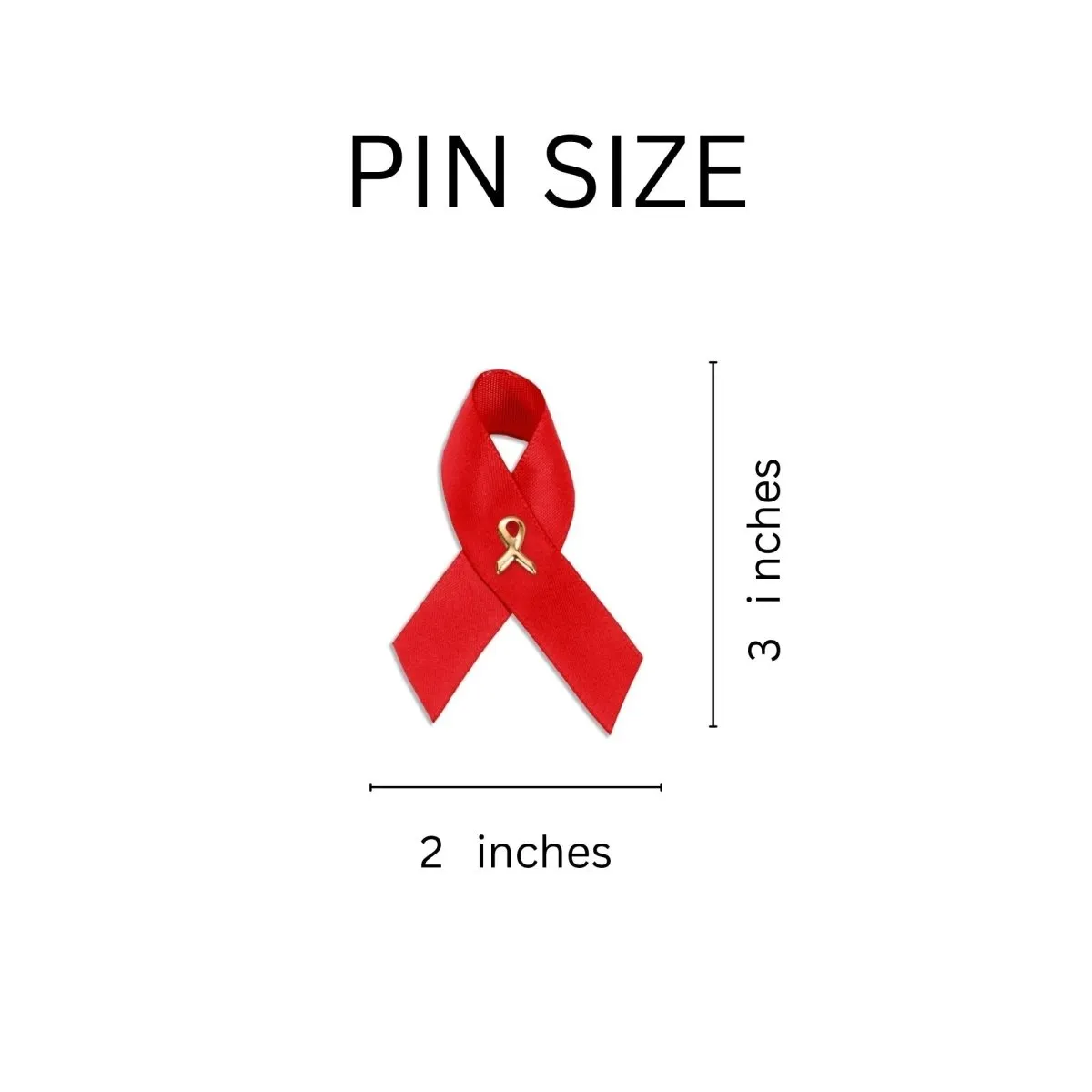 AIDS HIV Awareness Red Satin Ribbon Pins