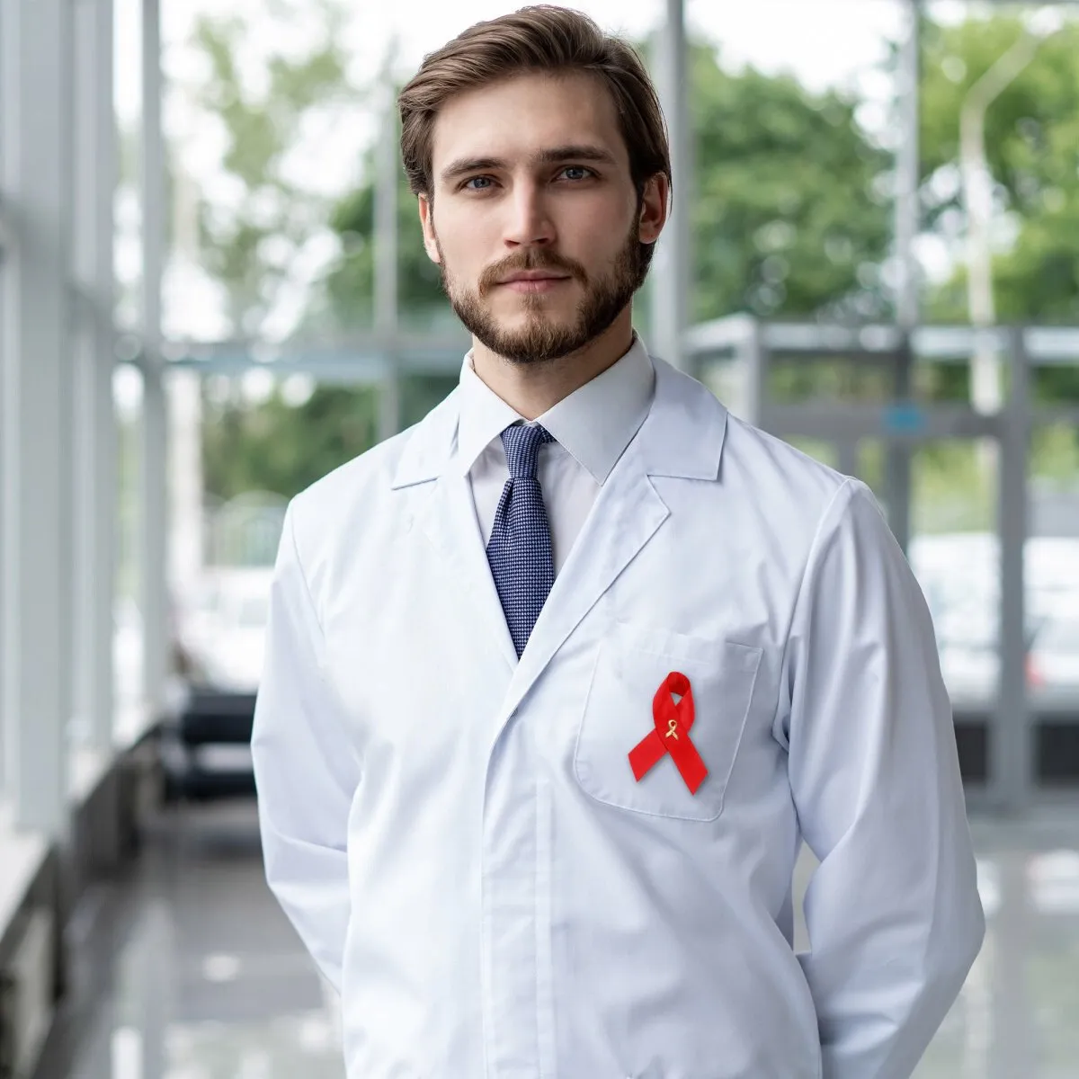 AIDS HIV Awareness Red Satin Ribbon Pins