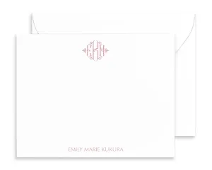 Brigette Monogrammed Note Cards with Envelopes