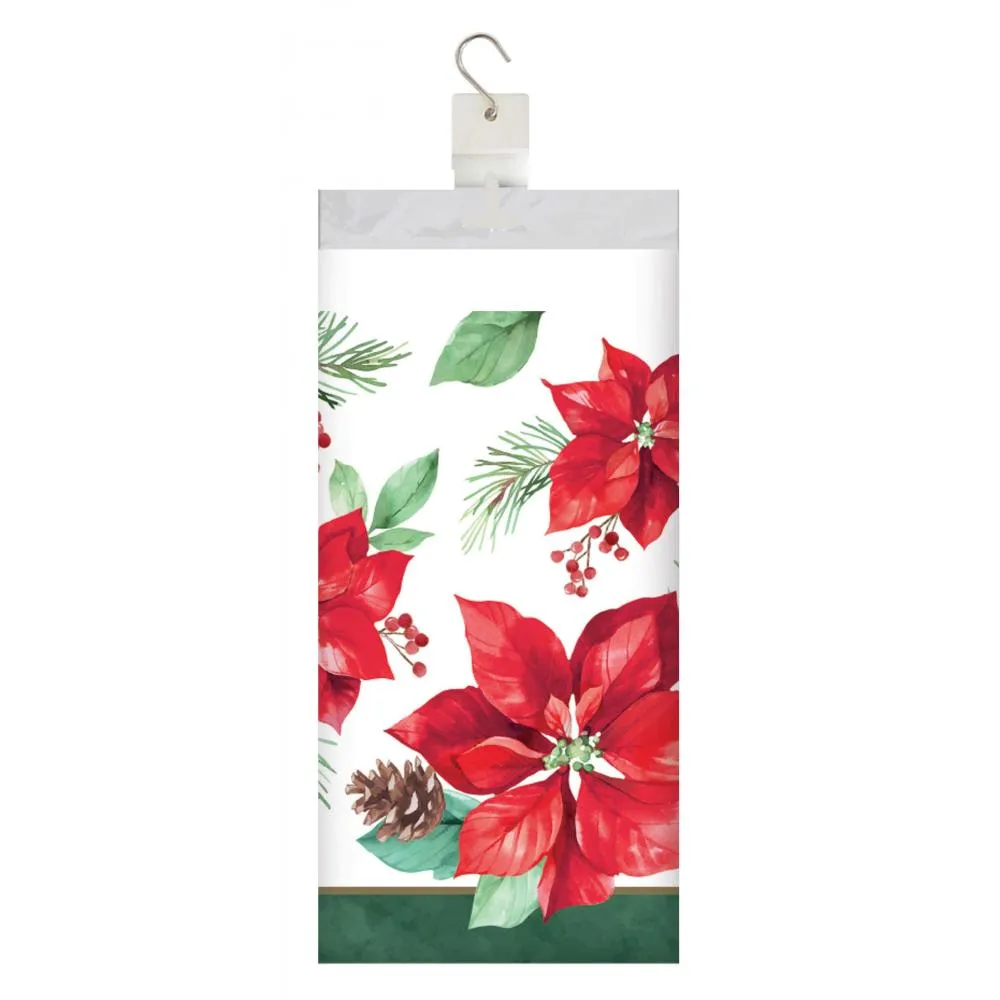 Bulk Poinsettia Perfection Paper Tablecover, Border Print (Case of 12)