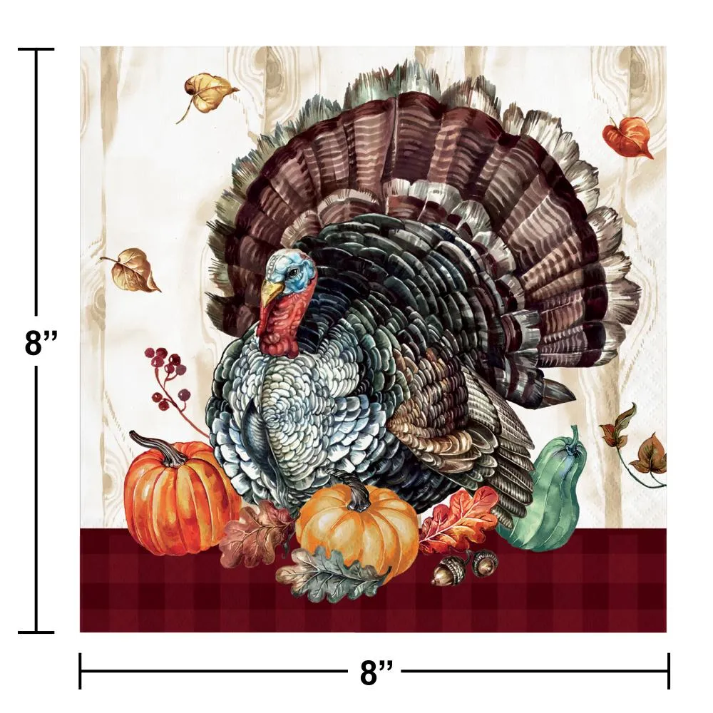 Bulk Timeless Turkey Paper Dinner Napkin (Case of 192)