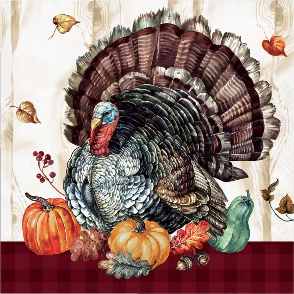 Bulk Timeless Turkey Paper Dinner Napkin (Case of 192)