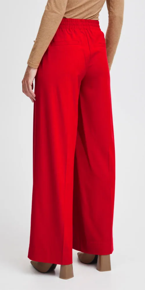 B.Young Wide Leg Trousers, red