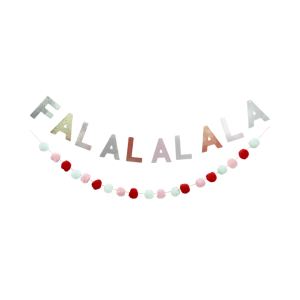 Christmas Fa La La Glittered Banner Set 6' | 2 pcs