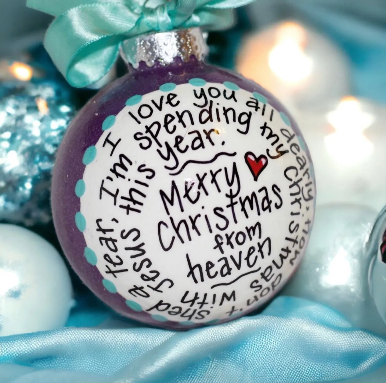 Christmas in Heaven Ornament - Memorial Ornament, Angel in Heaven, Christmas Ornament, Holiday Ornament, In Memory, Rest in Peace