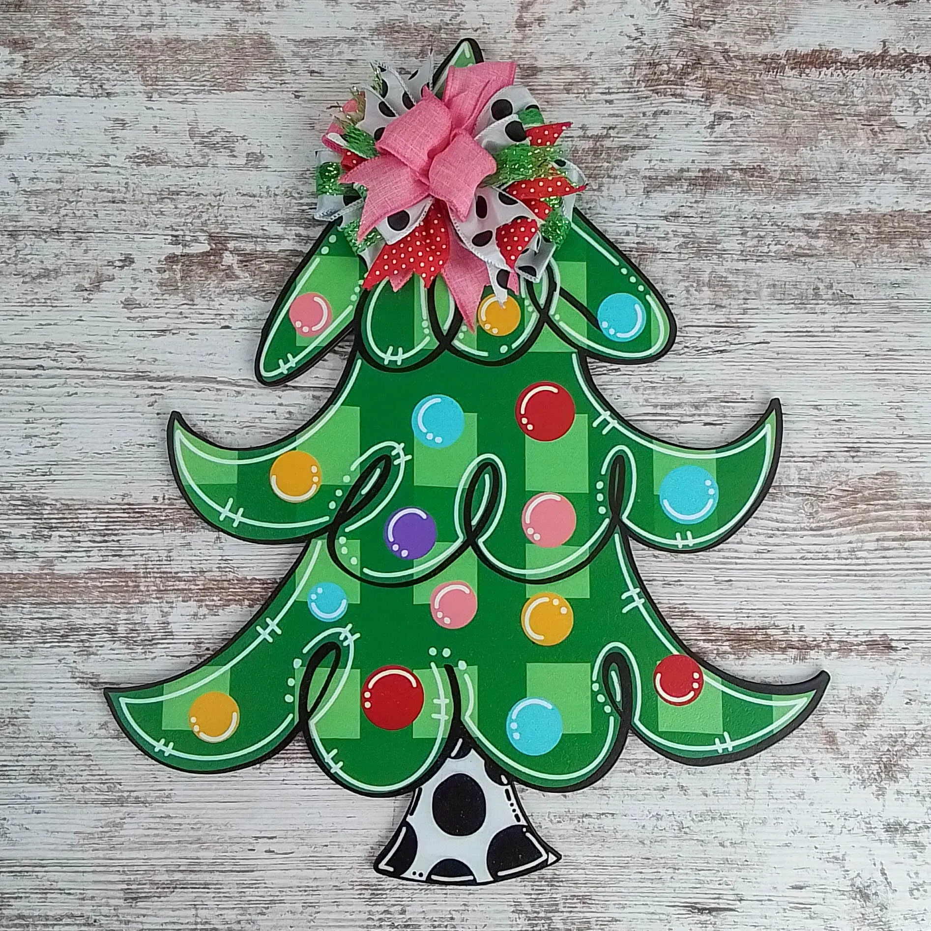 Christmas Tree Door Hanger, Holiday Home Decor, Festive Classroom Decoration