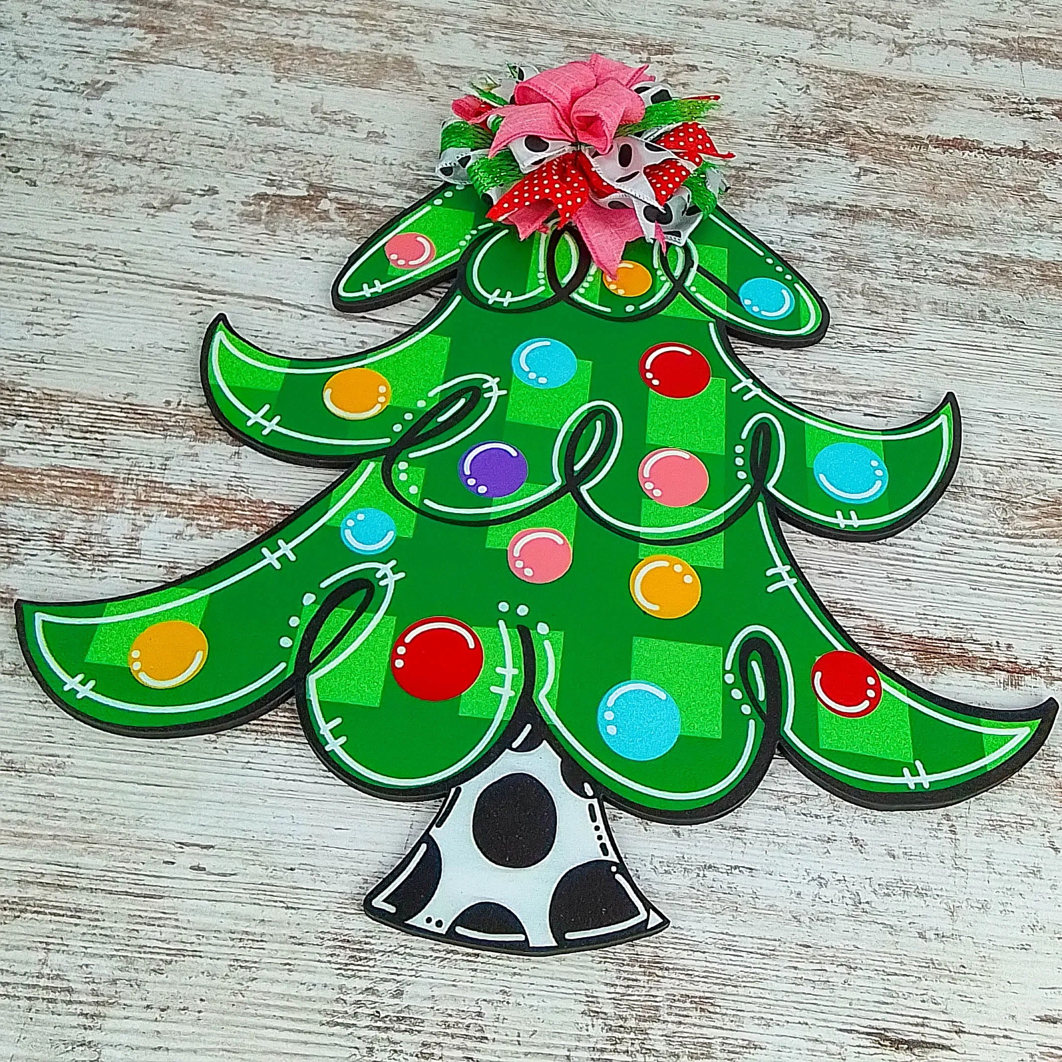 Christmas Tree Door Hanger, Holiday Home Decor, Festive Classroom Decoration