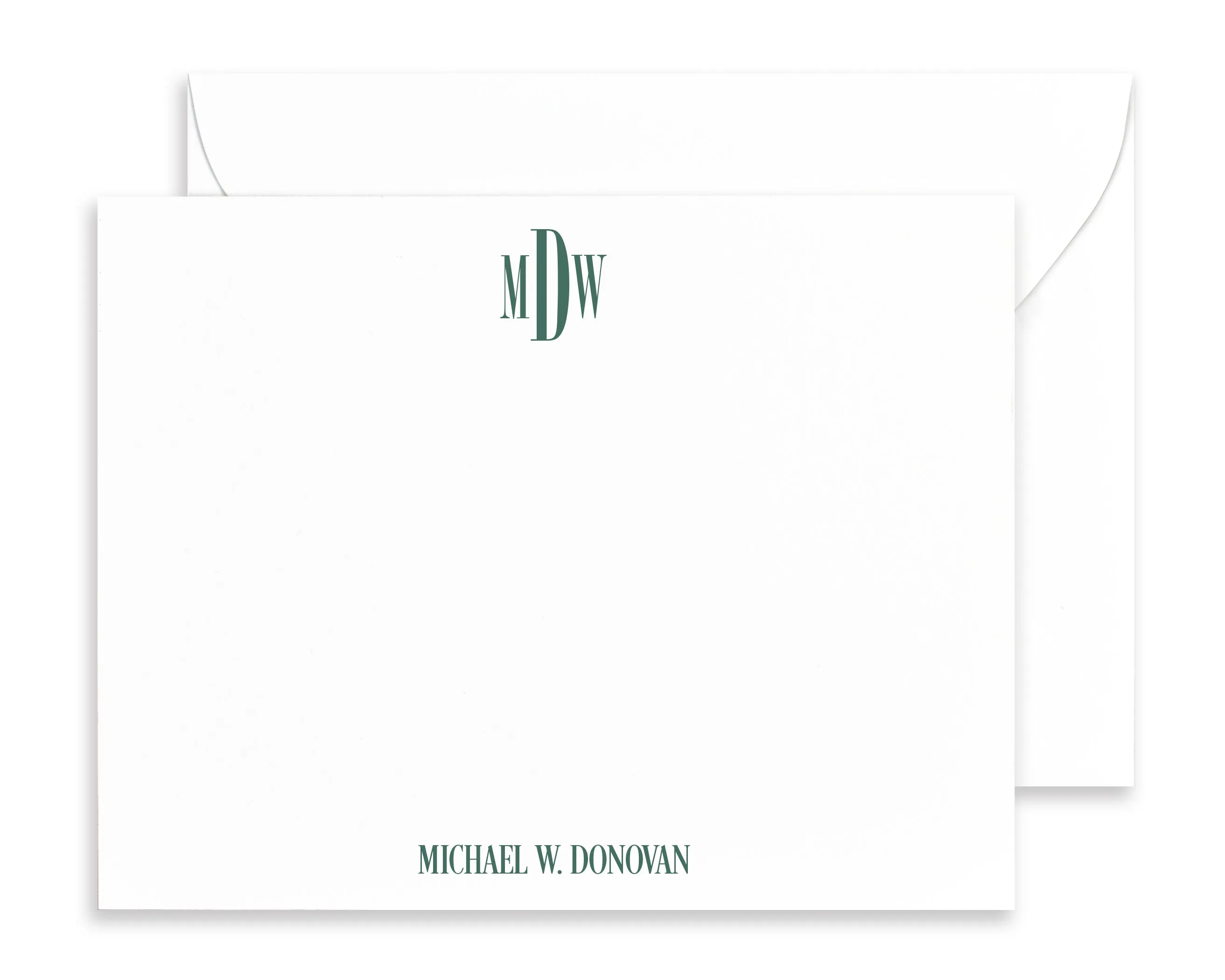 Classic Monogrammed Note Cards for Men