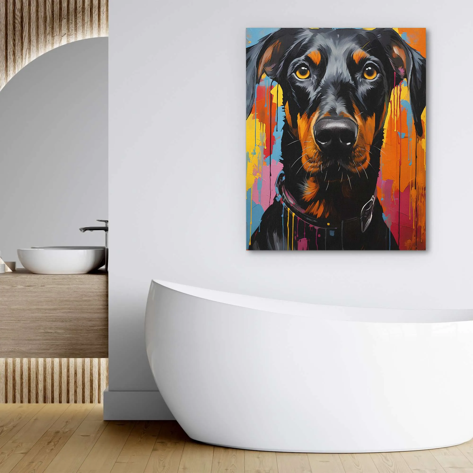 Colorful Doberman