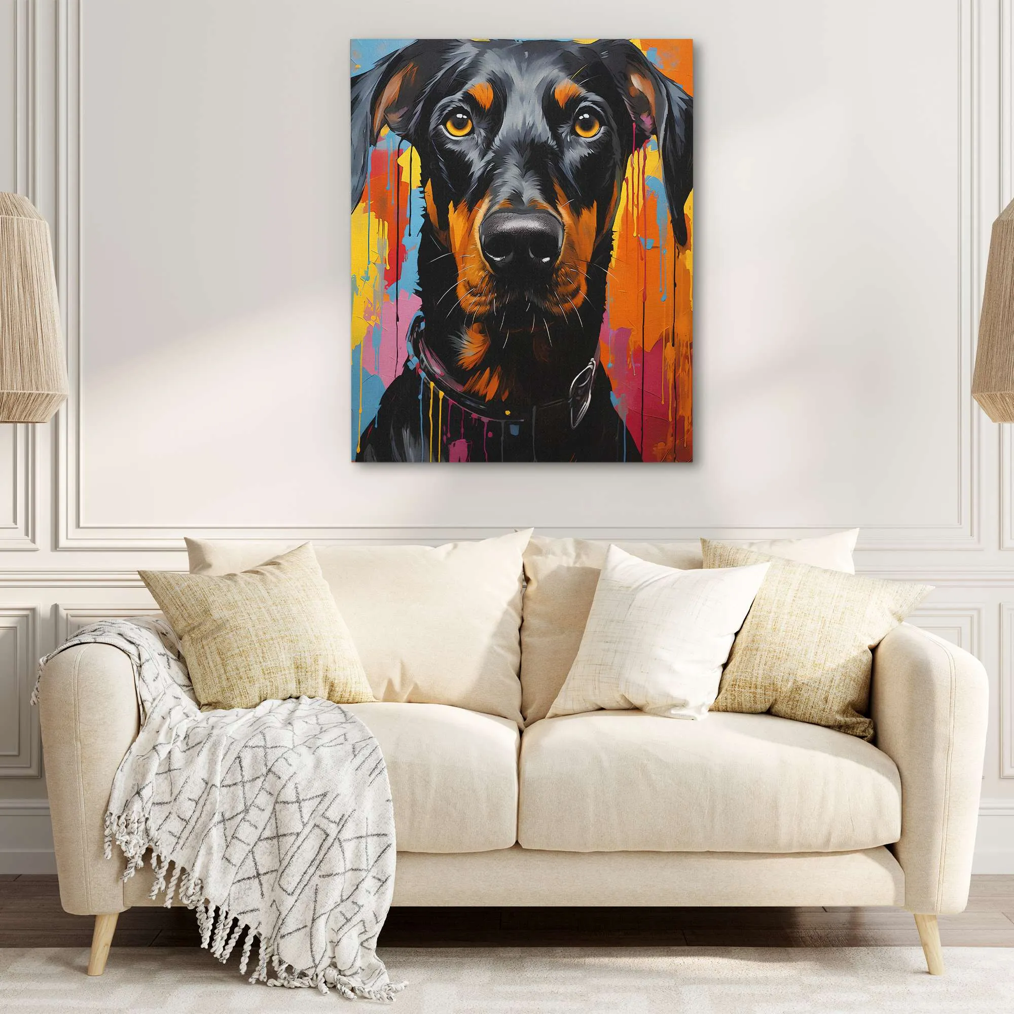 Colorful Doberman