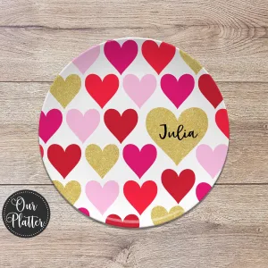 Colorful Hearts Personalized Plates