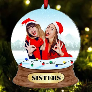 Custom Photo Besties Sister - Personalized Custom Shaped Acrylic Ornament