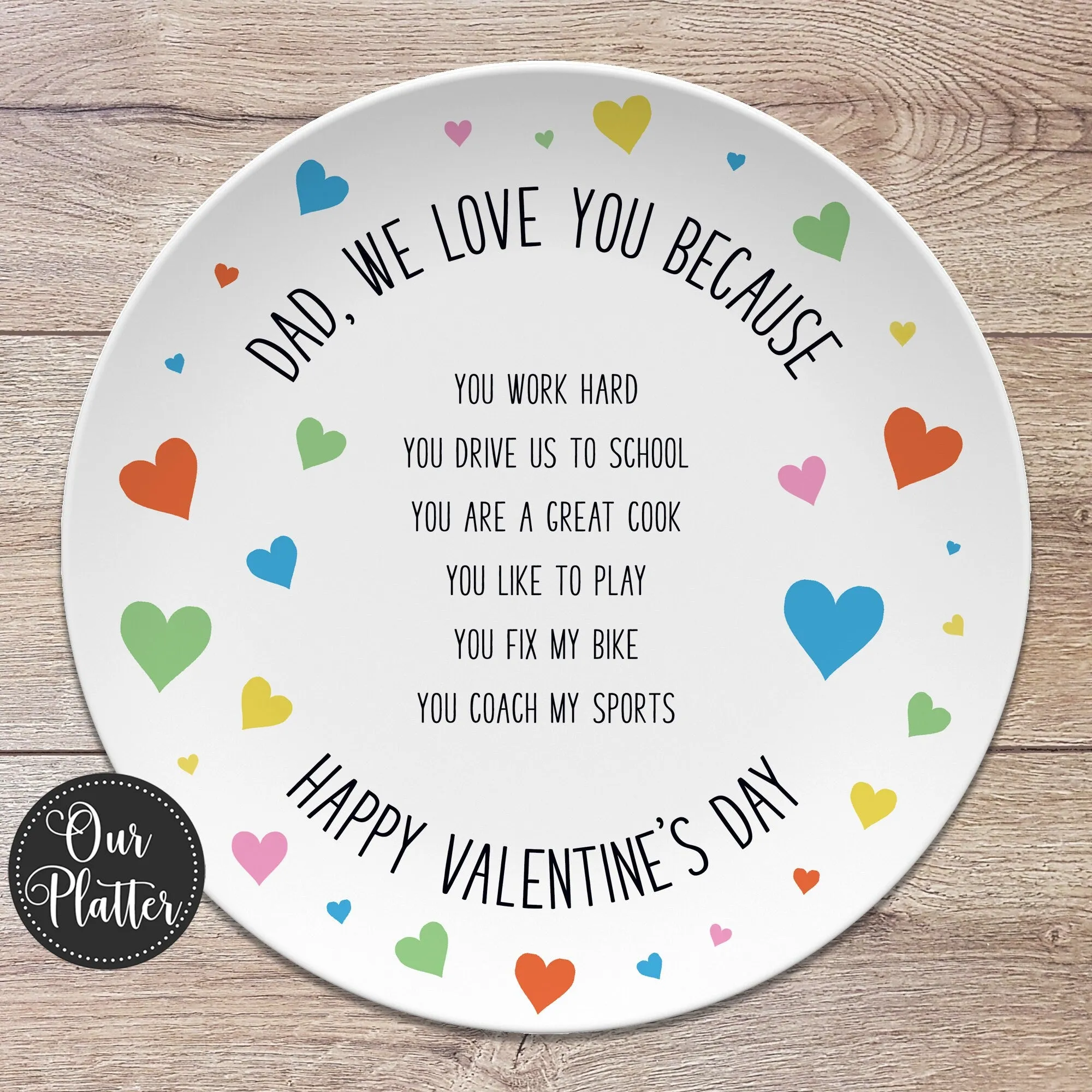 Custom Text Love You Because Personalized Plates