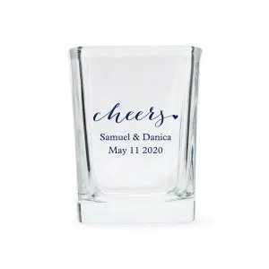 Custom Wedding Printed Square Shot Glass Favors (Set of 20)