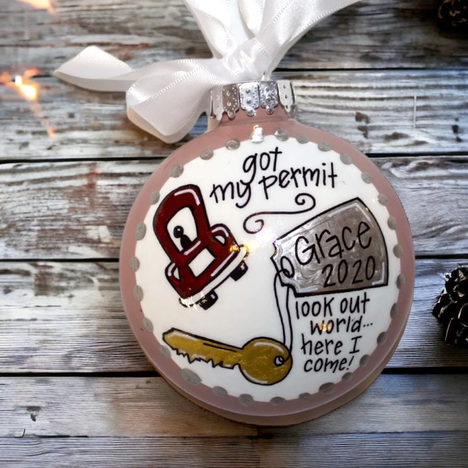 Driving Permit Ornament - New Driver Ornament, Drivers Permit, Christmas Ornament, Holiday Ornament, Driving Temps, Drivers License